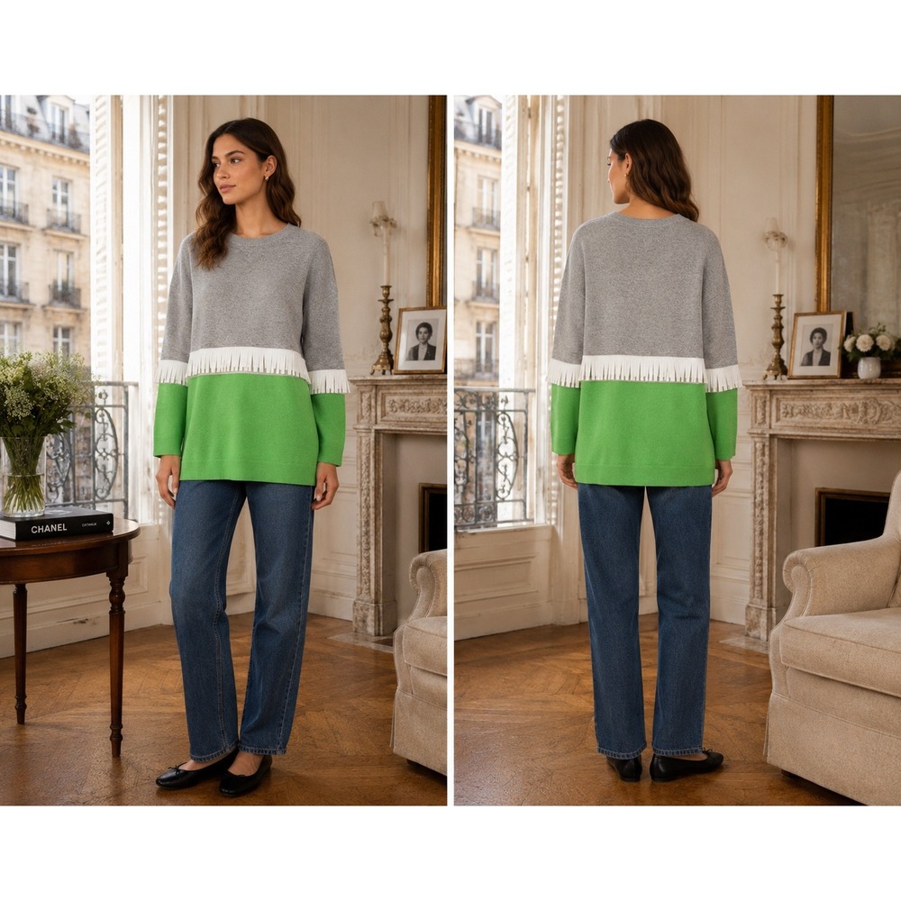 Fabiana Filippi Cashmere Fringe Sweater Size Medium